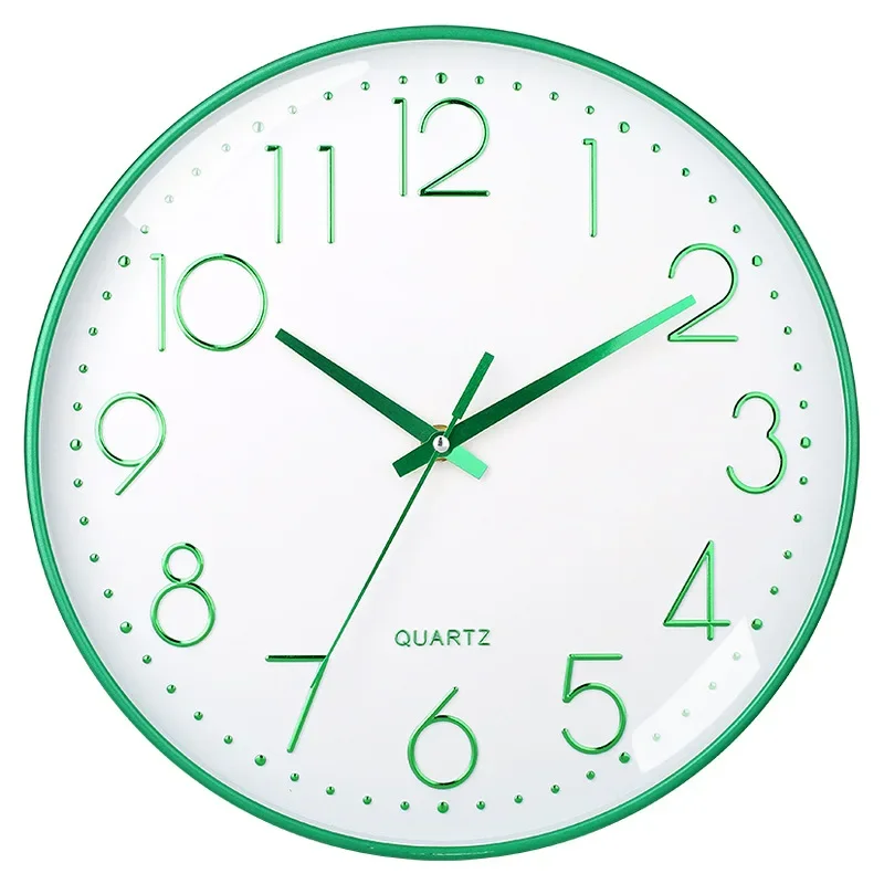 Relógio de Parede Decorativo Silencioso Mostrador Grande Números Vermelhos - Imagem 8