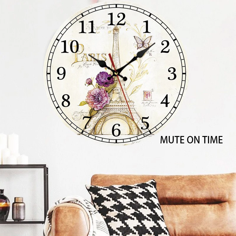 Relógio de Parede Vintage Silencioso 30cm: Charme Retrô para Sua Decoração - Imagem 4