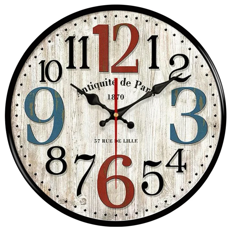 Relógio de Parede Vintage Silencioso 30cm: Charme Retrô para Sua Decoração - Imagem 9